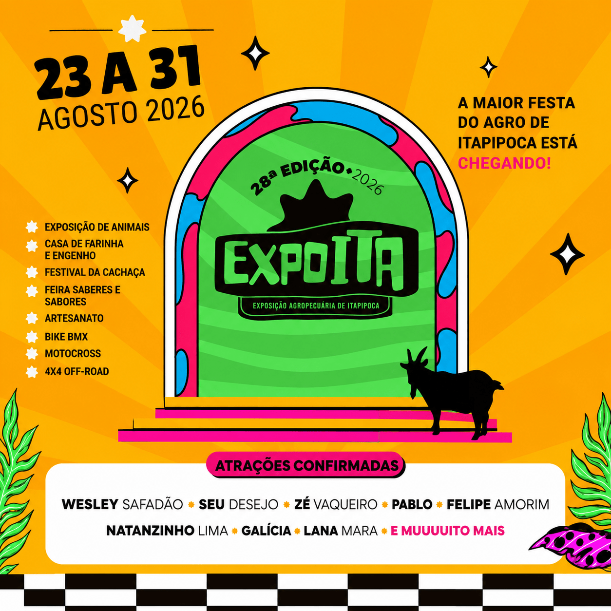 atrações expoita 2026